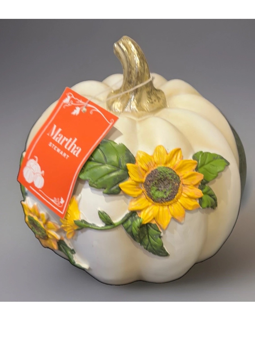 Martha Stewart Home Dimensional Sunflowers Flower Pumpkin Thanksgiving Fall New